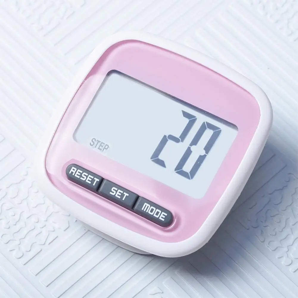 Clip-On Step Counter Pedometer with Big LCD Display