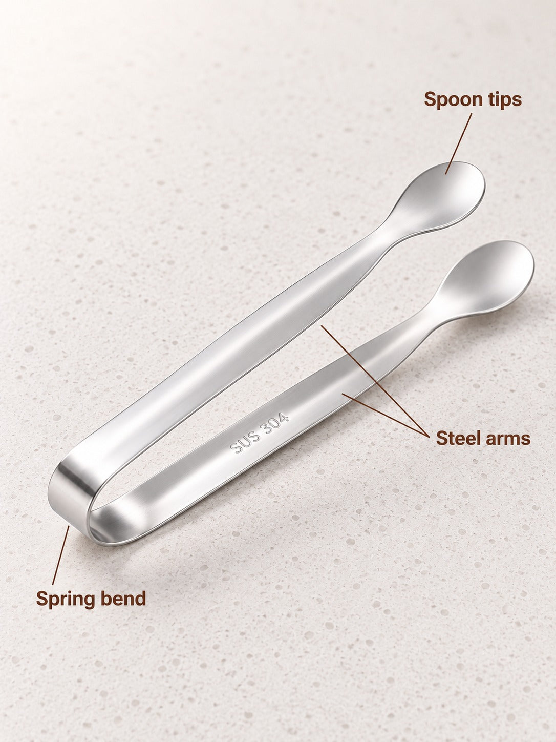 Mini Stainless Steel Ice Tongs for Clean Cube Service