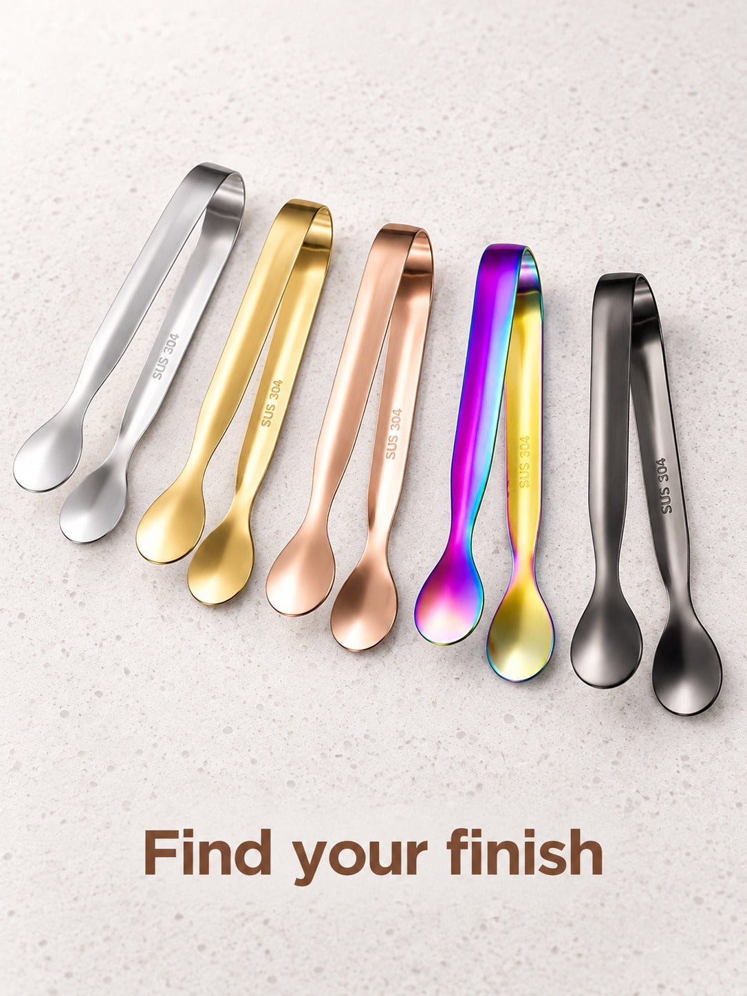 Mini Stainless Steel Ice Tongs for Clean Cube Service