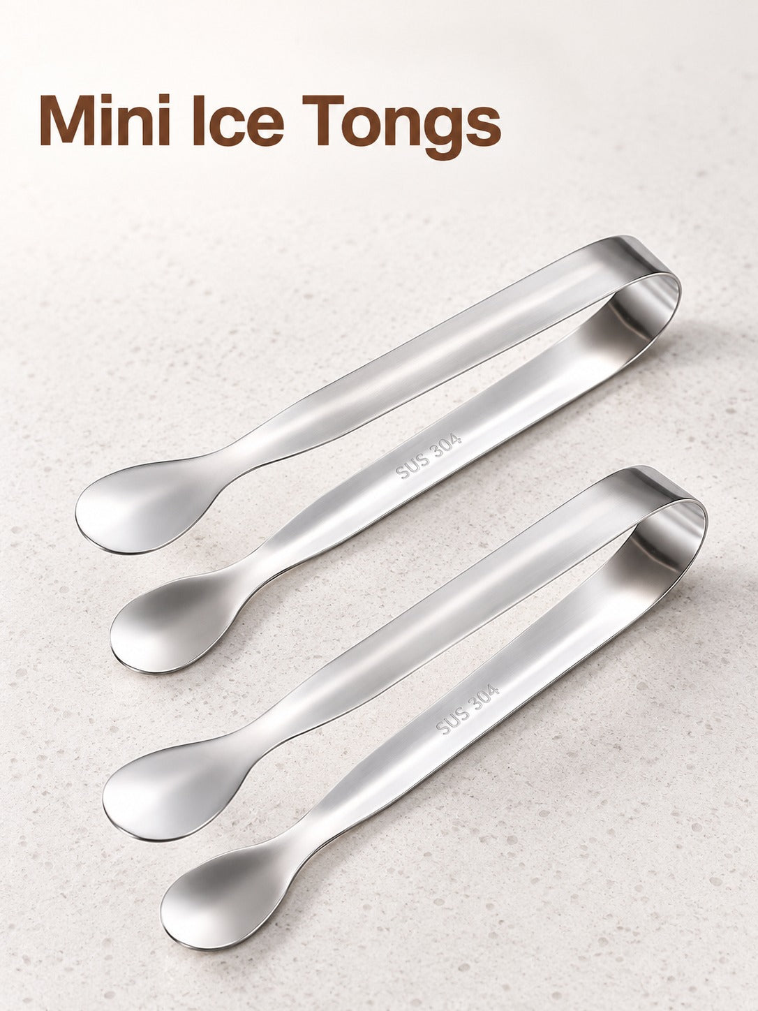 Mini Stainless Steel Ice Tongs for Clean Cube Service