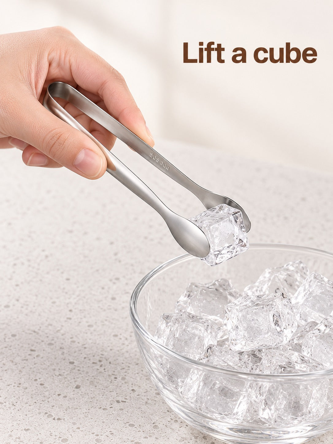 Mini Stainless Steel Ice Tongs for Clean Cube Service
