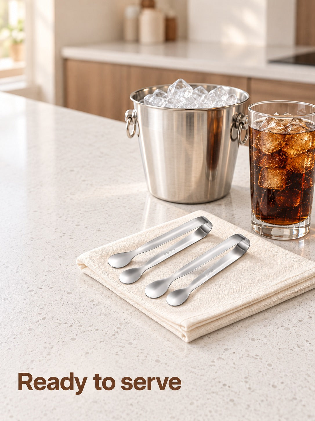Mini Stainless Steel Ice Tongs for Clean Cube Service