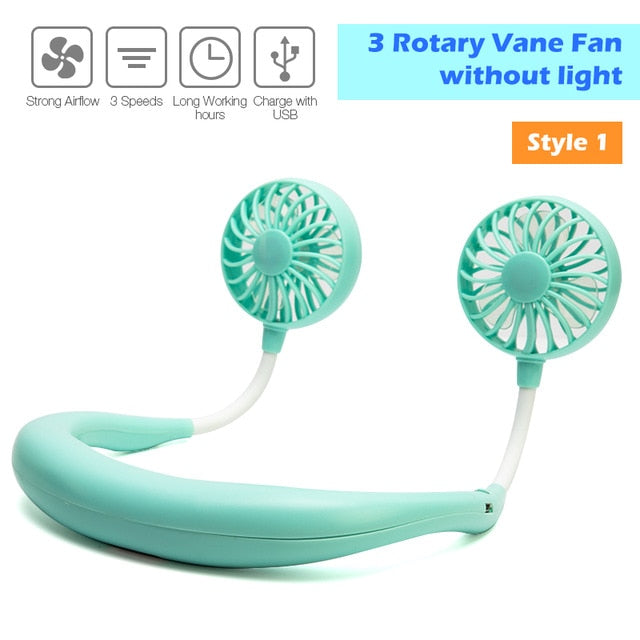 Portable Neck Fan with 360° Airflow & Aroma Tablet