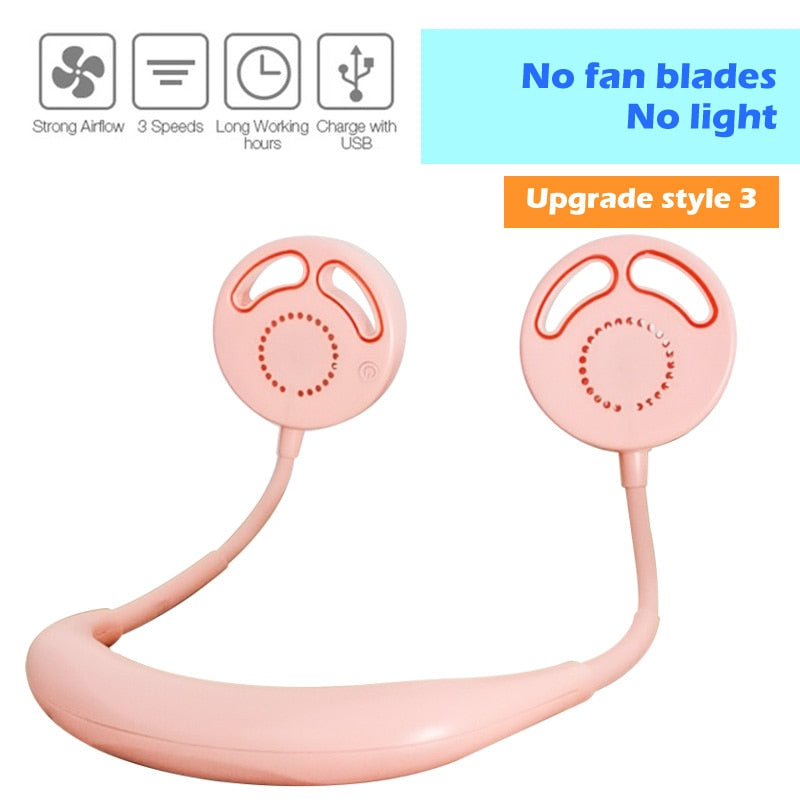 Portable Neck Fan with 360° Airflow & Aroma Tablet