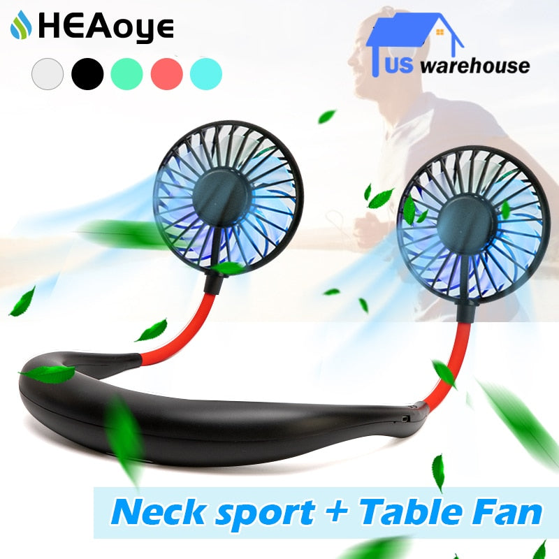 Portable Neck Fan with 360° Airflow & Aroma Tablet