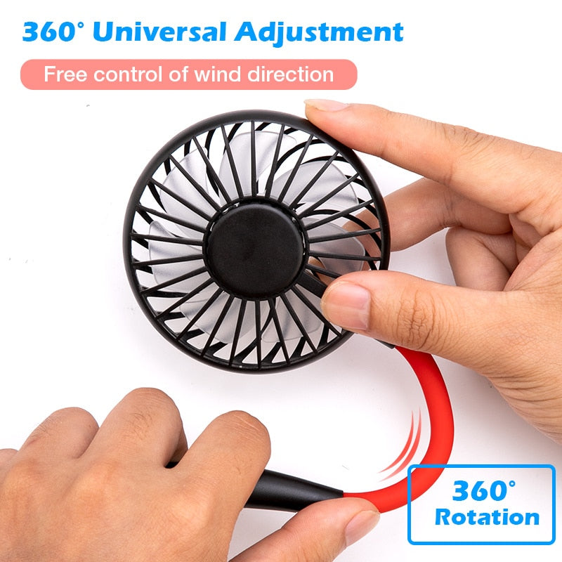 Portable Neck Fan with 360° Airflow & Aroma Tablet