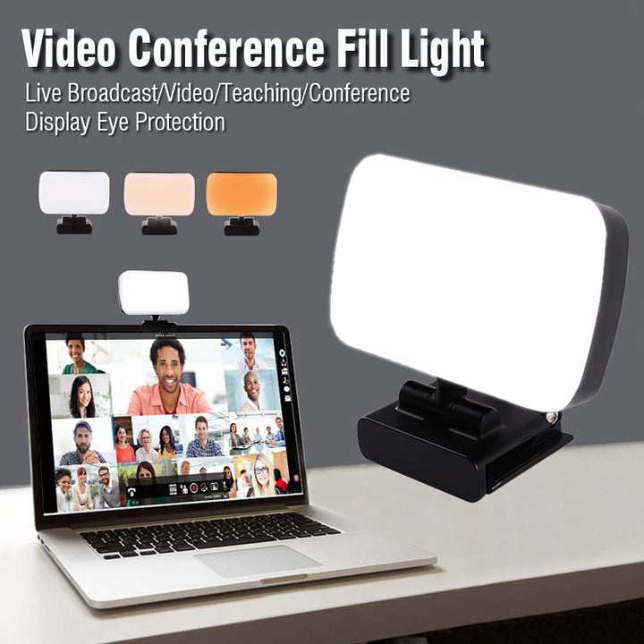 Clip-On LED Video Light for Webcam Calls, 3 Color Modes