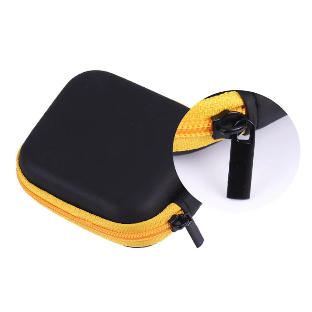 Mini Zipper Headphone Case for Earbuds and USB Cables
