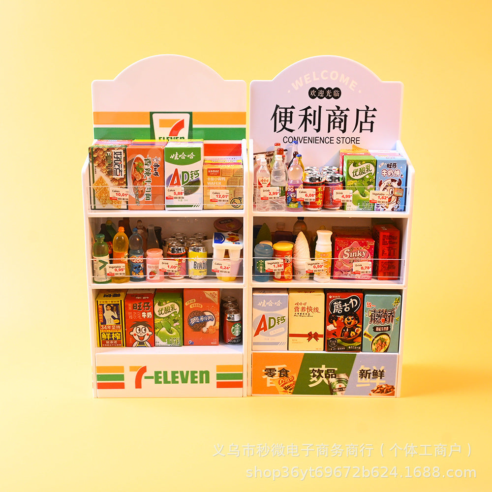 Miniature Supermarket Shelf Toy for Colorful Pretend Play