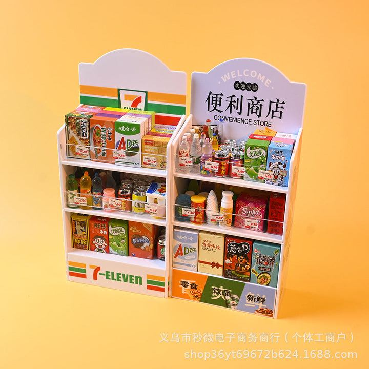 Miniature Supermarket Shelf Toy for Colorful Pretend Play