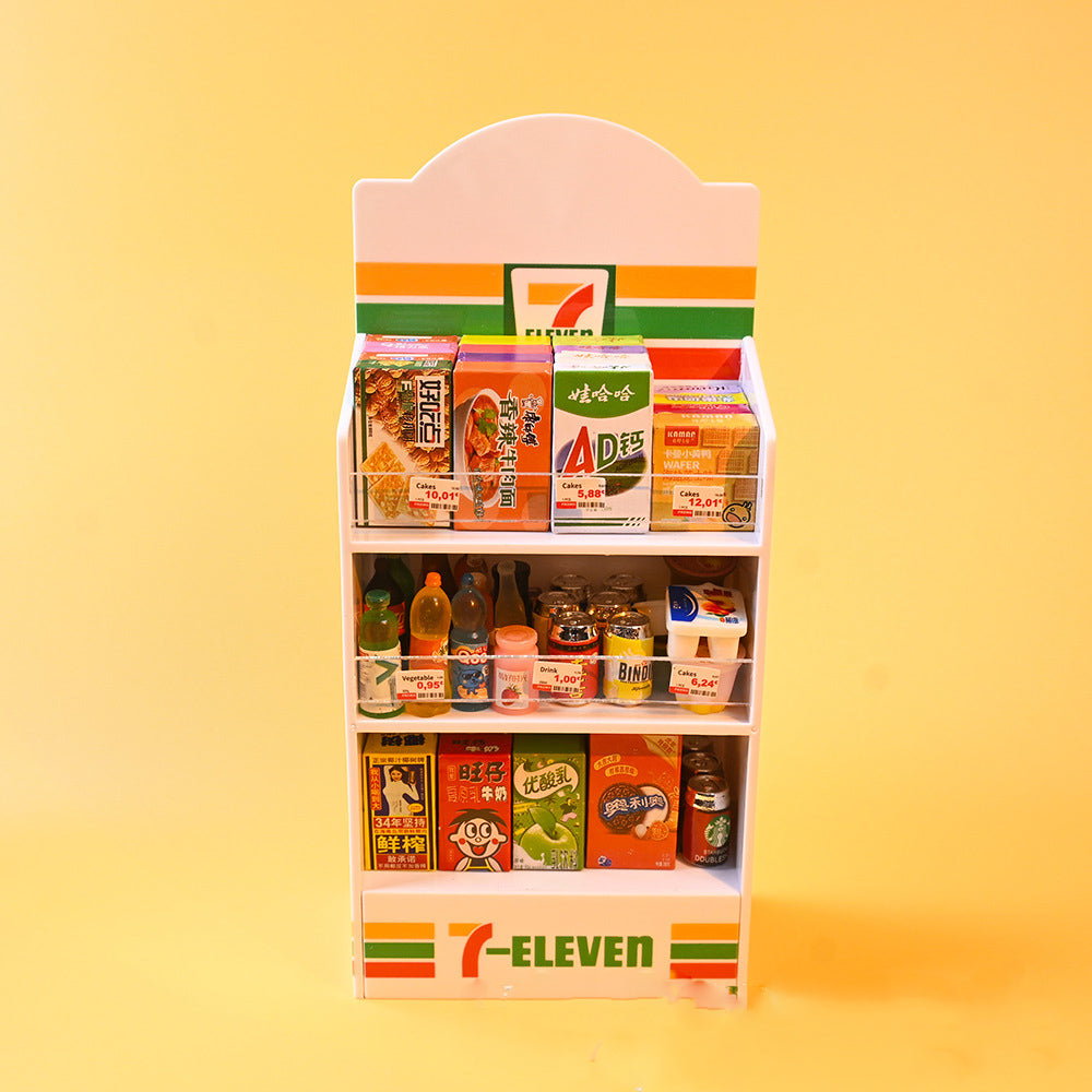 Miniature Supermarket Shelf Toy for Colorful Pretend Play