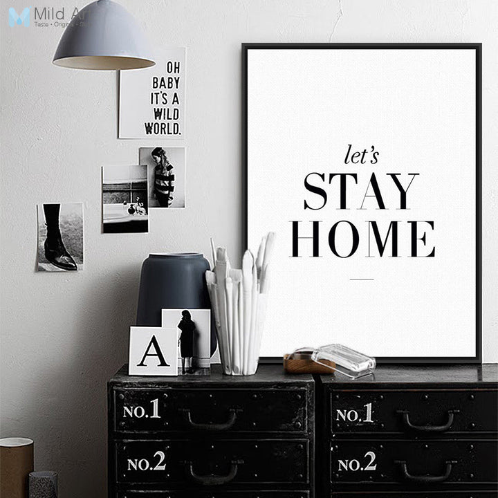 Minimalist Motivational Quote Poster - Black White Canvas
