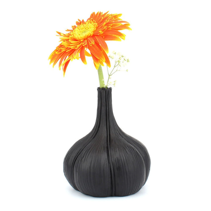 Black Resin Vase for Modern Sculptural Small-Space Decor