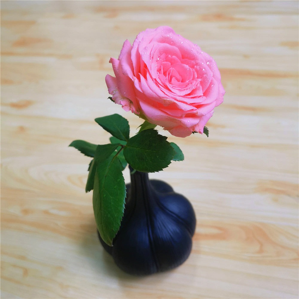 Black Resin Vase for Modern Sculptural Small-Space Decor