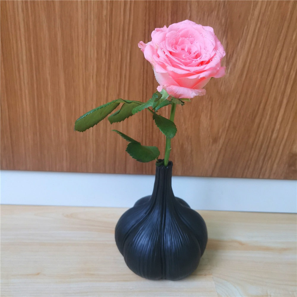 Black Resin Vase for Modern Sculptural Small-Space Decor