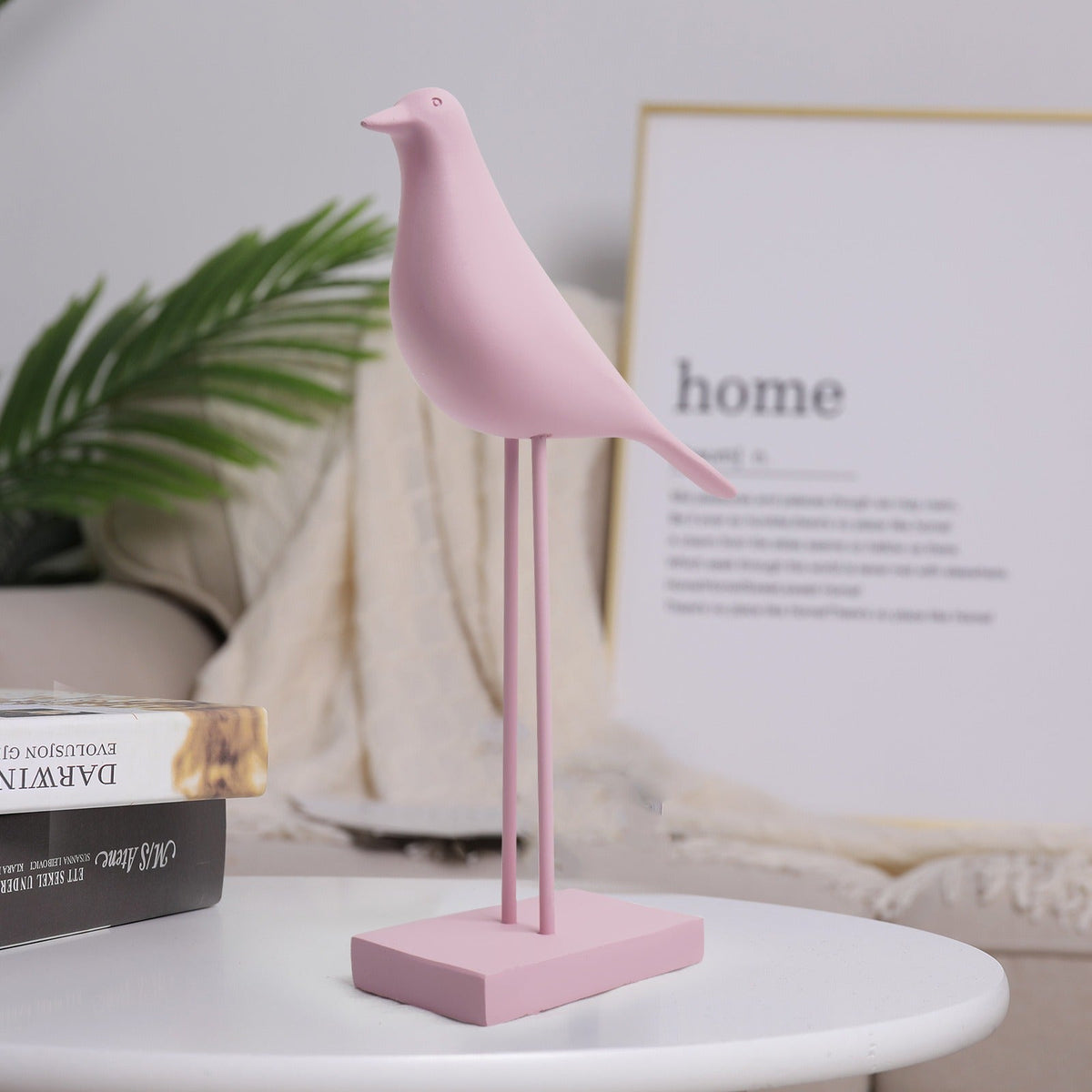 Minimalist Pigeon Ornament Set - Dusty Pink Decor
