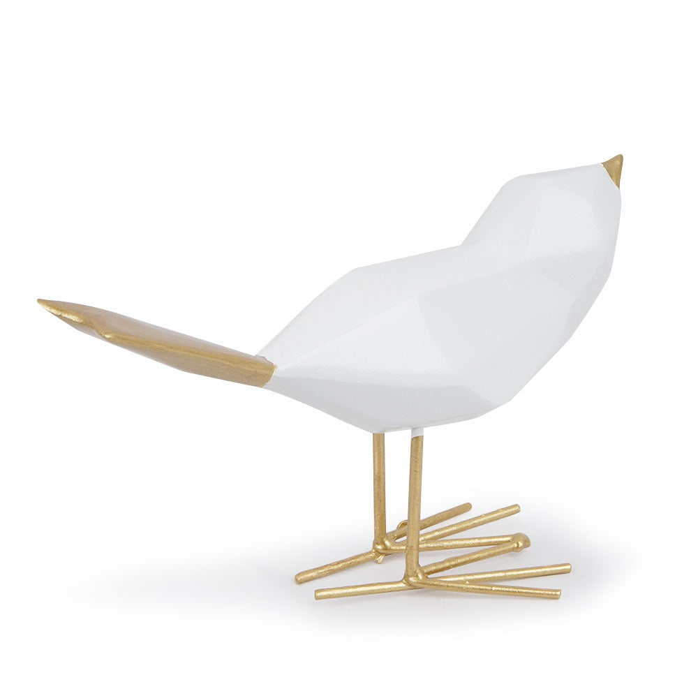 Minimalist Pigeon Sculpture With Elegant Gold Accents