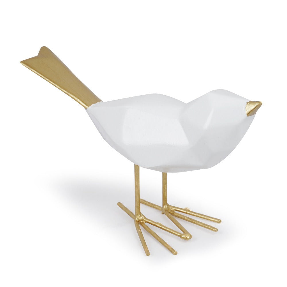 Minimalist Pigeon Sculpture With Elegant Gold Accents