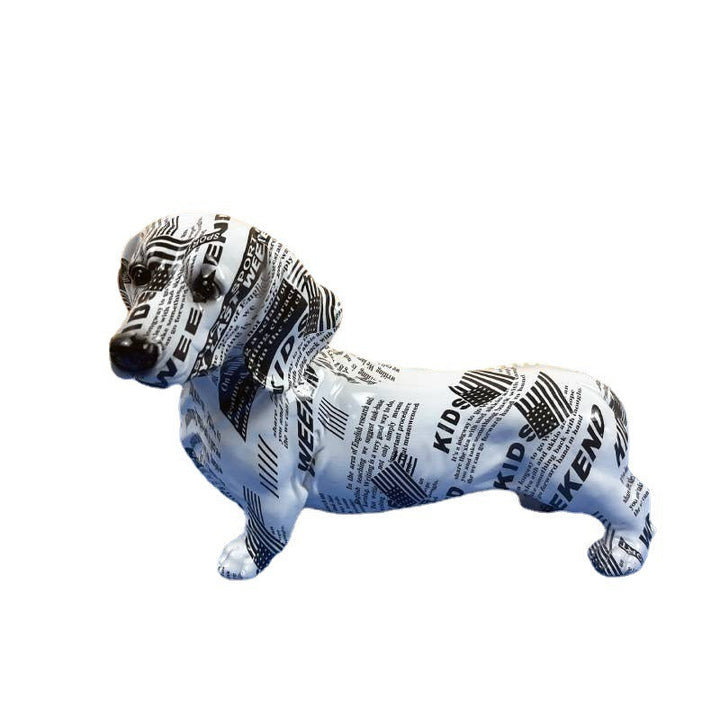 Dachshund Resin Ornament for Playful Modern Home Decor