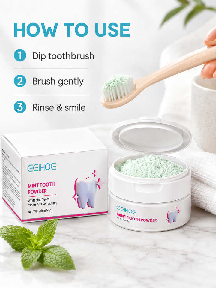 Tooth Whitening Powder — Brighten Teeth, Fresh Breath in Days