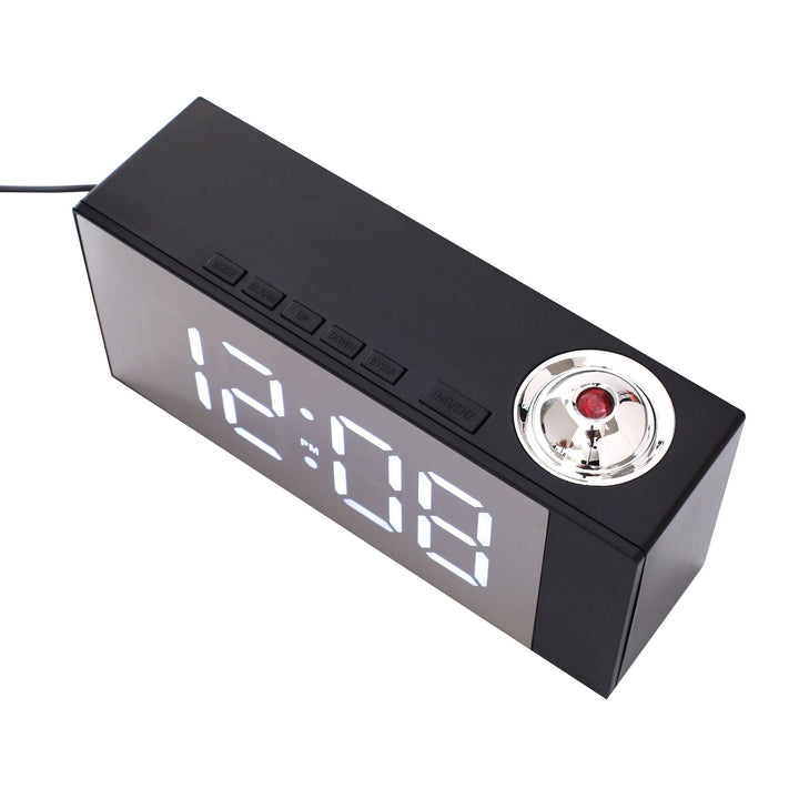 Projection Alarm Clock With Mirror LED Time Display