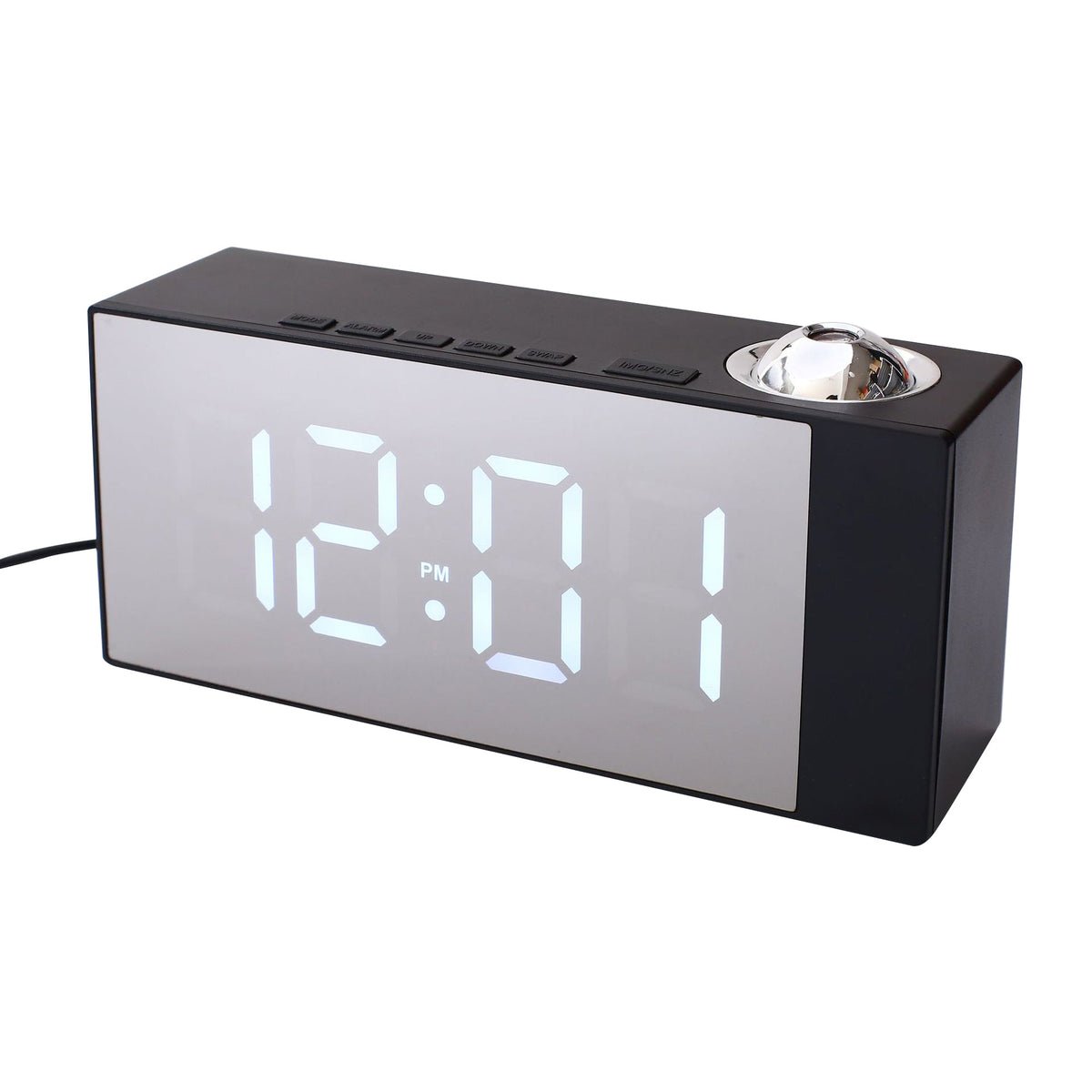 Projection Alarm Clock With Mirror LED Time Display