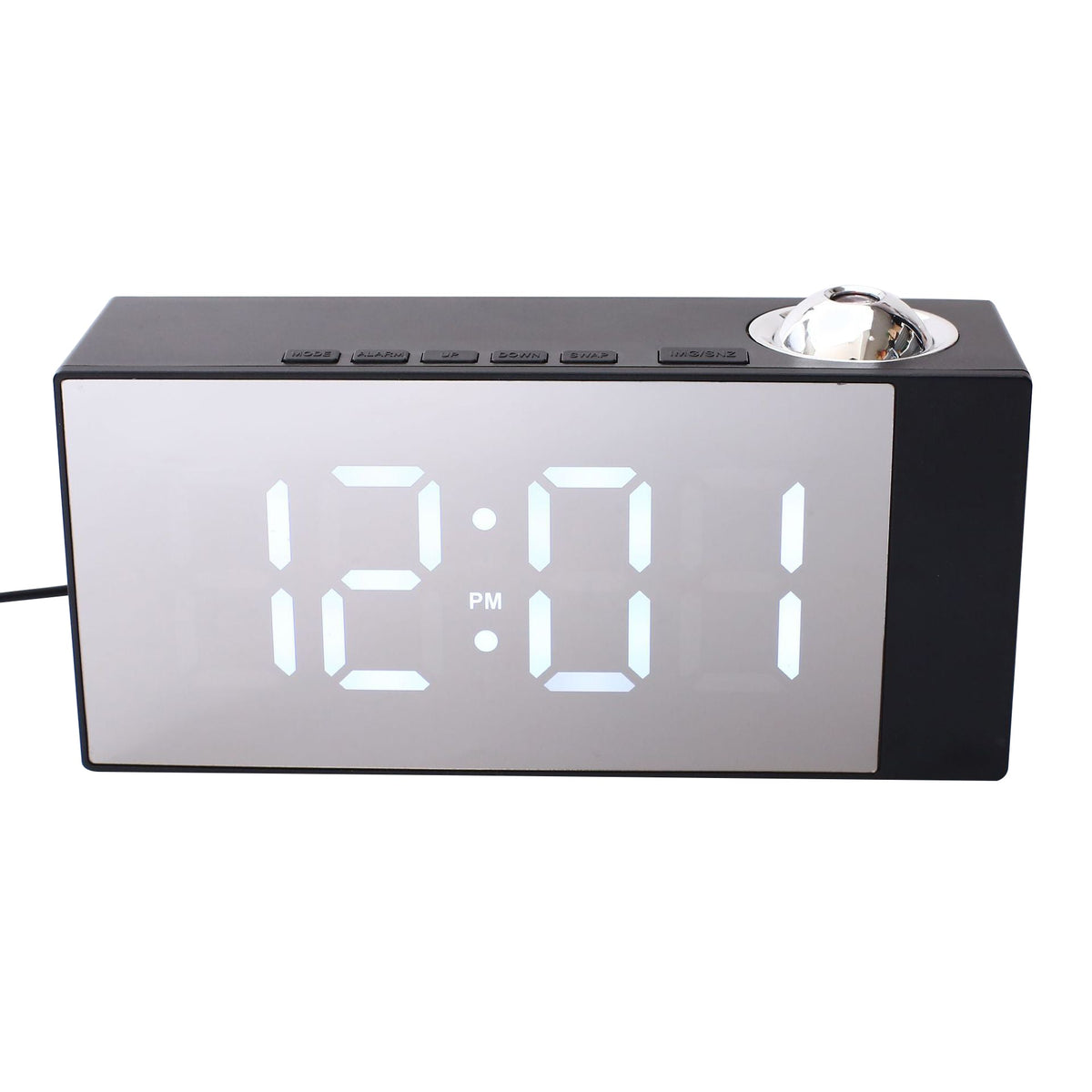 Projection Alarm Clock With Mirror LED Time Display