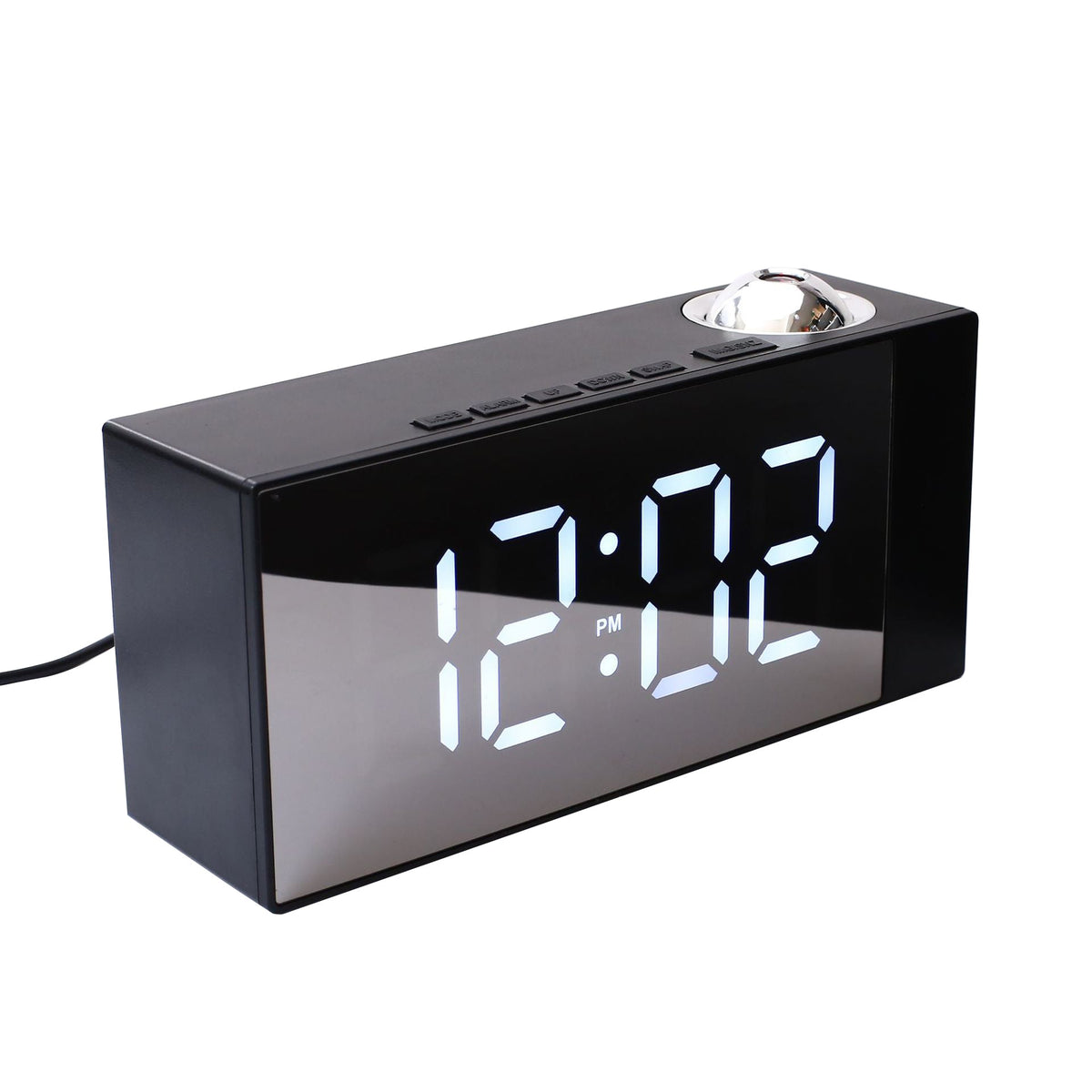 Projection Alarm Clock With Mirror LED Time Display
