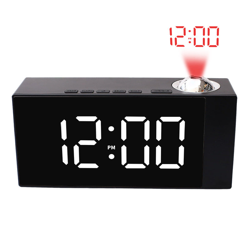 Projection Alarm Clock With Mirror LED Time Display