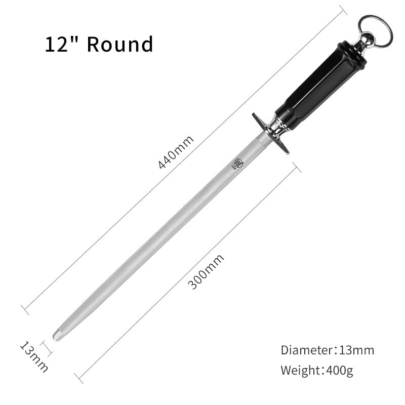 12-Inch Knife Sharpening Rod: High Carbon Steel Honing