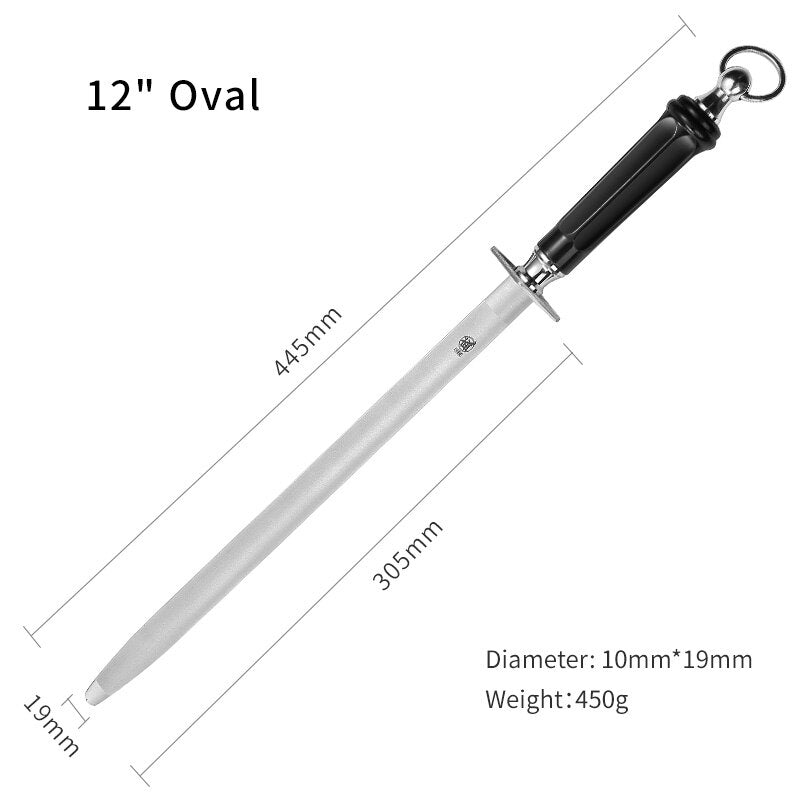 12-Inch Knife Sharpening Rod: High Carbon Steel Honing