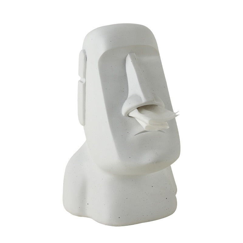Moai Tissue Holder: Playful Sculptural Home Storage