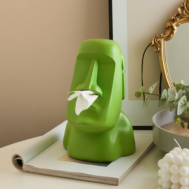 Moai Tissue Holder: Playful Sculptural Home Storage