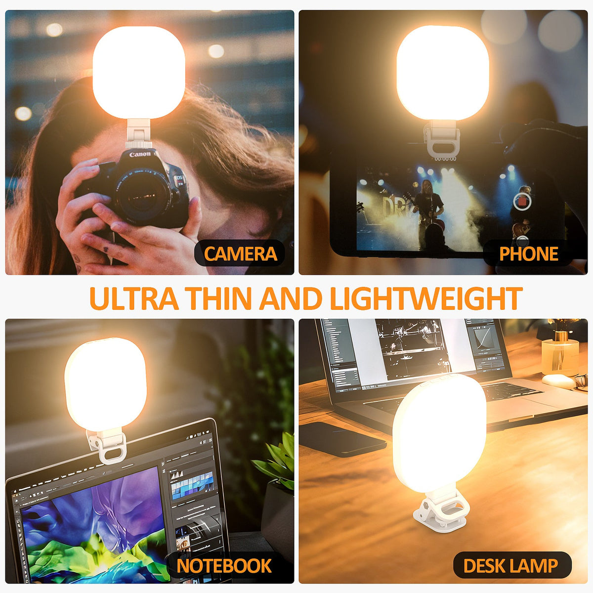 Clip-On LED Fill Light for Video Calls and Streams