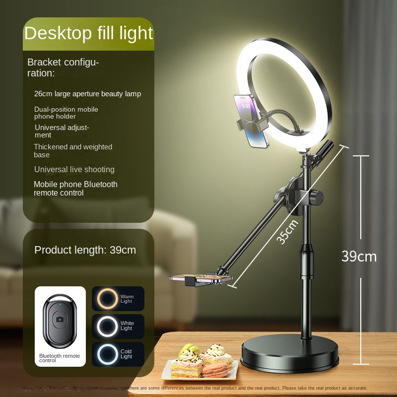 Overhead Phone Stand with Ring Light for Flat Lay Shots