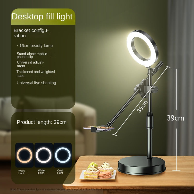 Overhead Phone Stand with Ring Light for Flat Lay Shots