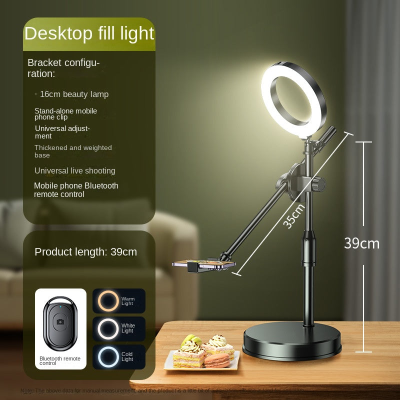 Overhead Phone Stand with Ring Light for Flat Lay Shots