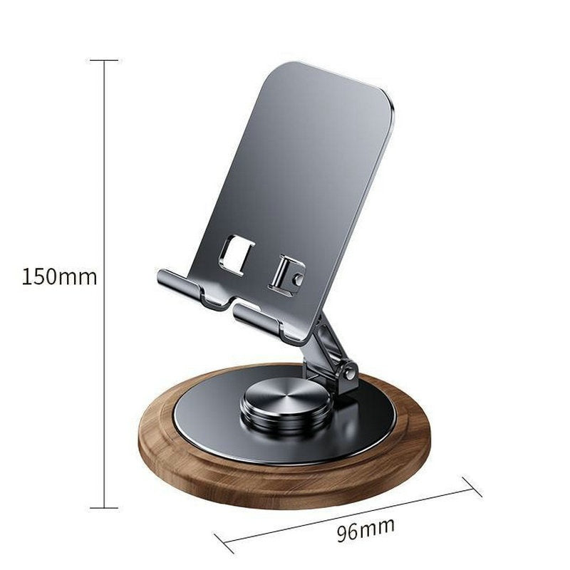 Walnut Phone Stand with 360° Swivel for Desk Calls