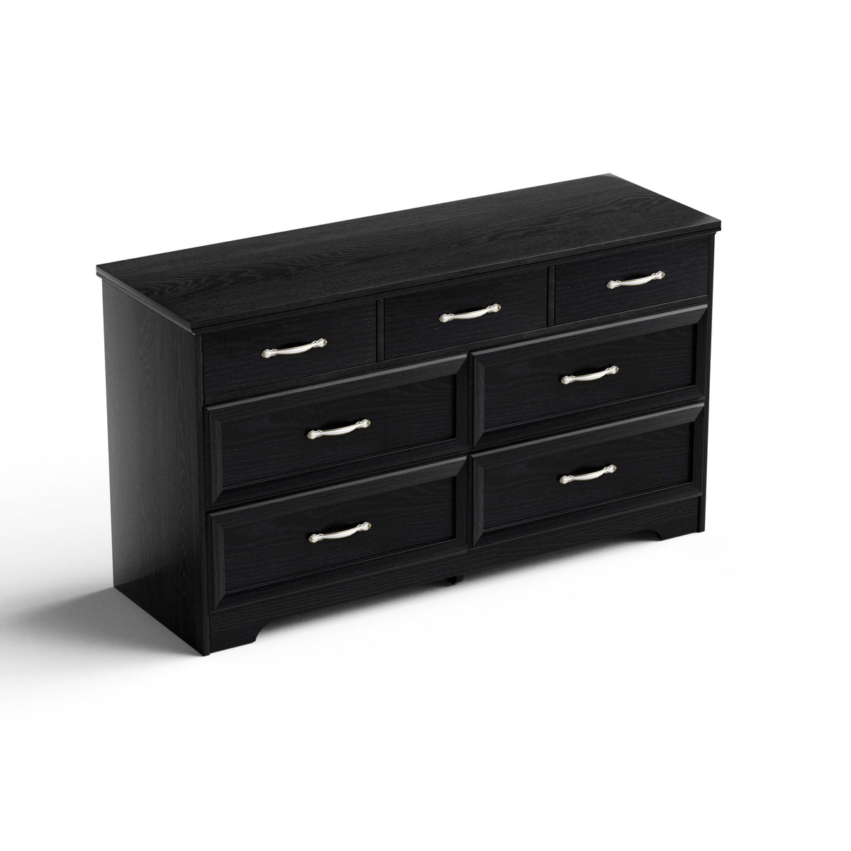 7 Drawer Black Dresser for Bedroom with Clothes Storage