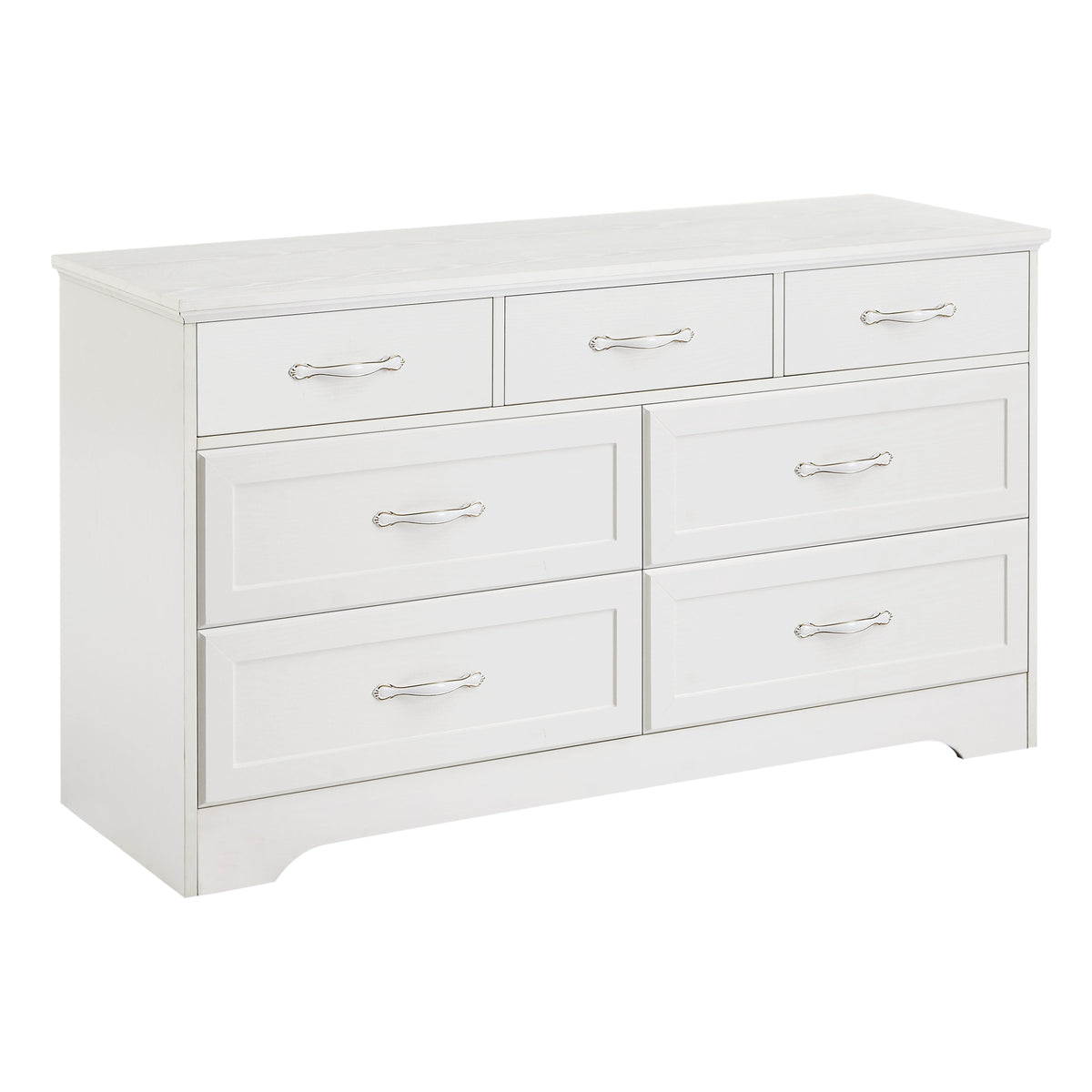7 Drawer Dresser Chest with Anti-Tip Safety in White