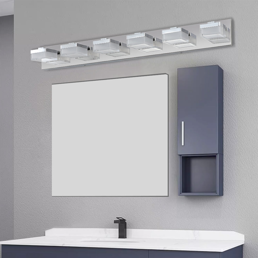 Modern 6-Light Chrome LED Vanity Light for Bathrooms