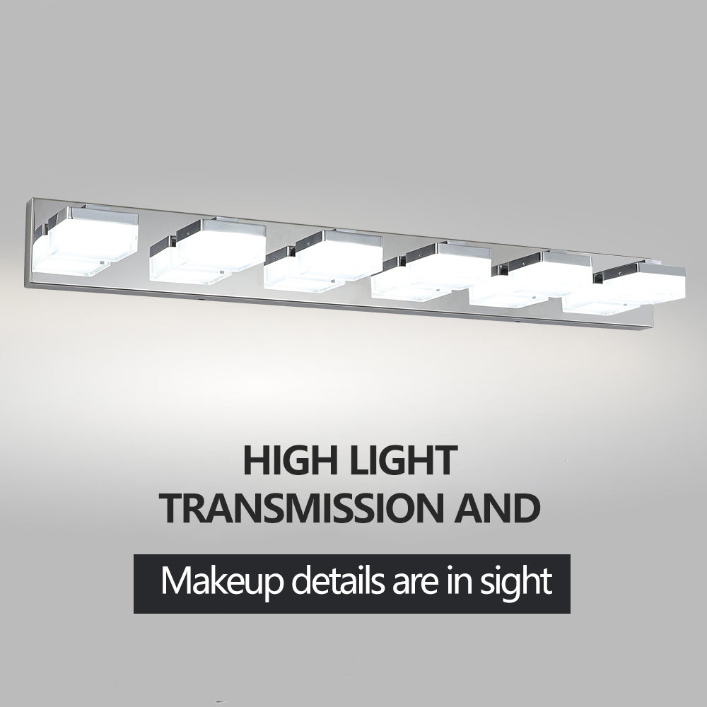 Modern 6-Light Chrome LED Vanity Light for Bathrooms