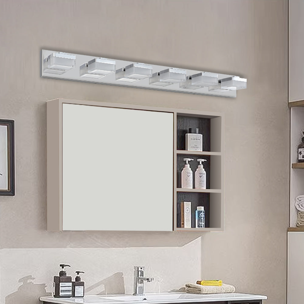 Modern 6-Light Chrome LED Vanity Light for Bathrooms