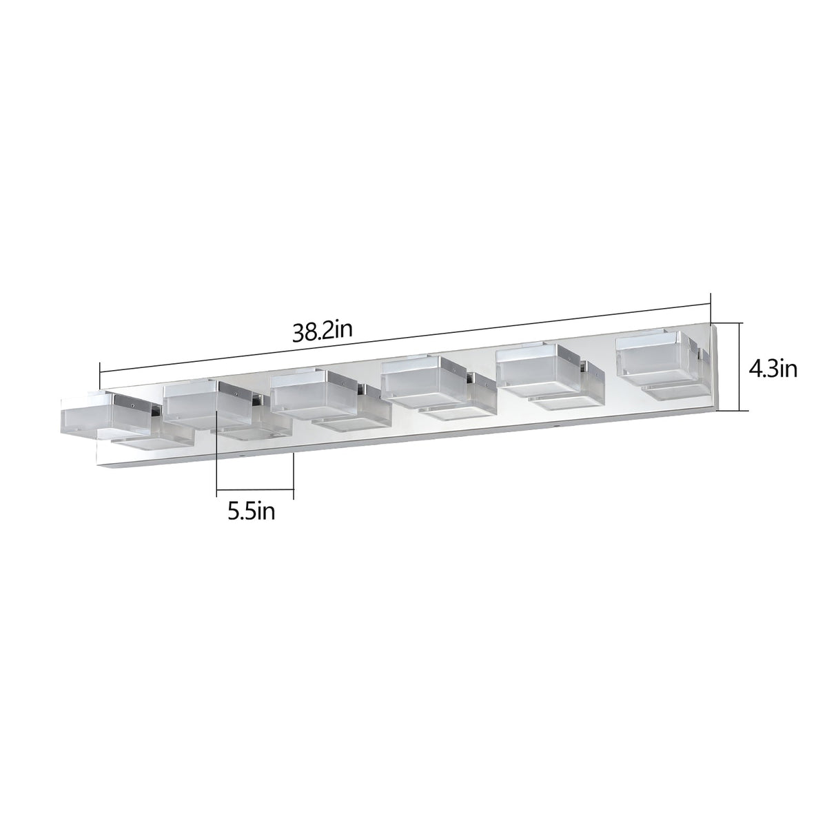 Modern 6-Light Chrome LED Vanity Light for Bathrooms