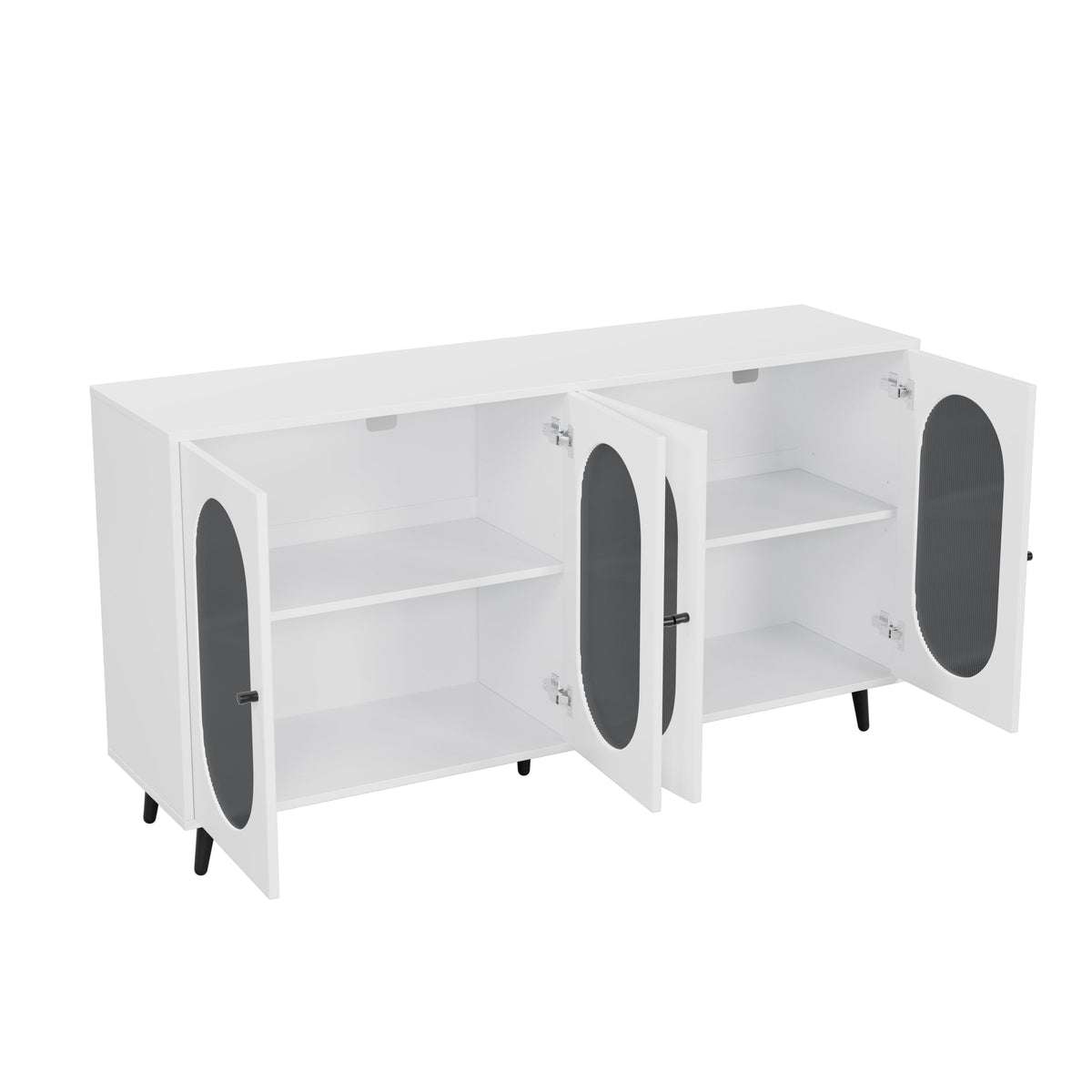 White Sideboard Cabinet with Acrylic Doors for Storage