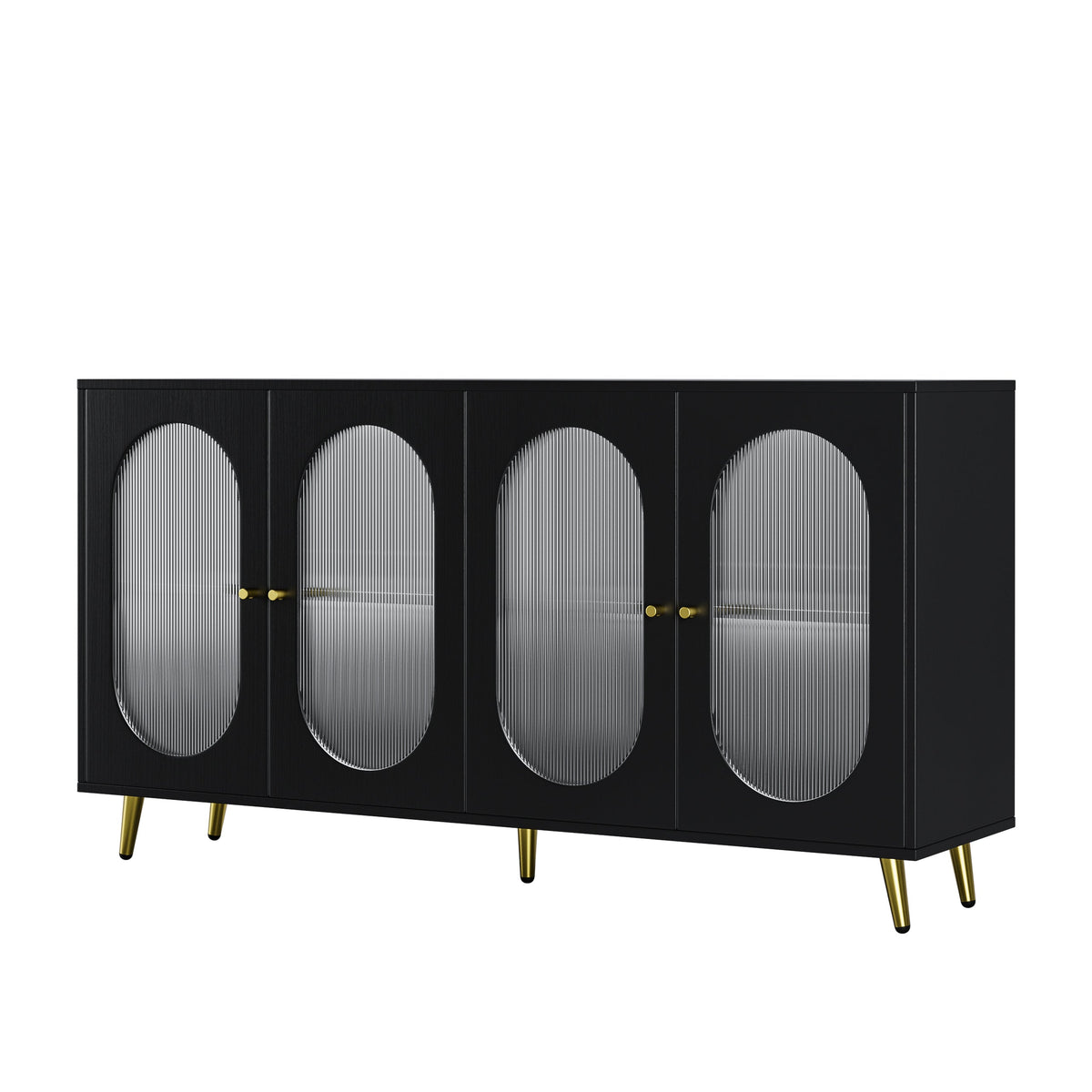 Modern Black Sideboard with Acrylic Doors & Storage