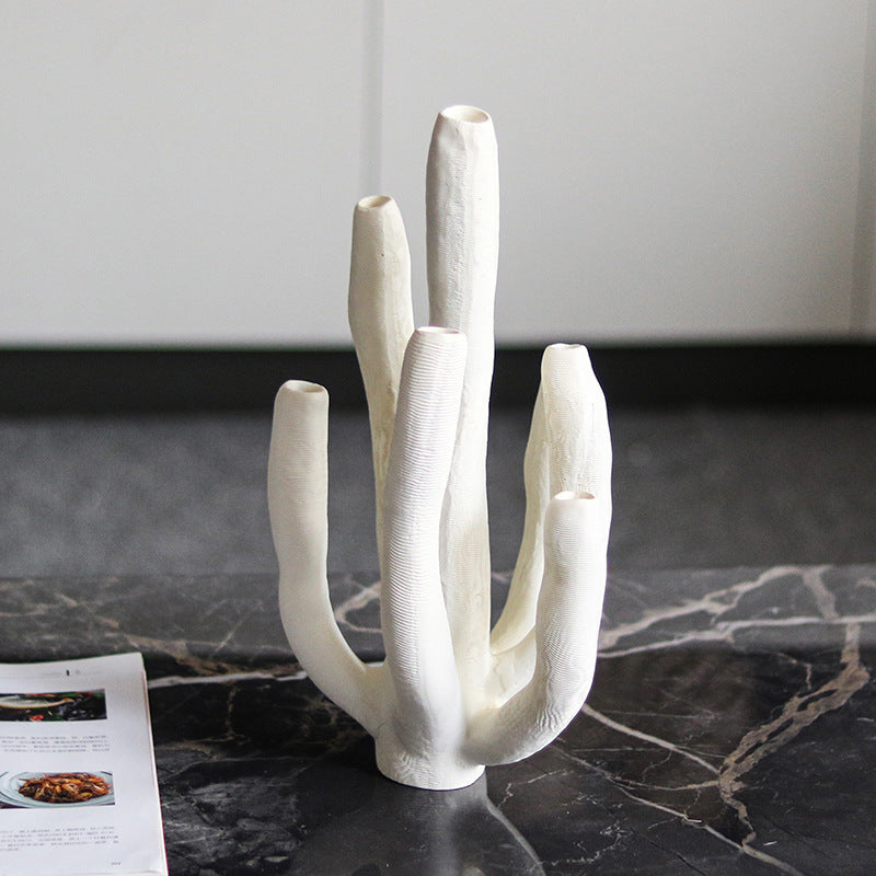 Ceramic Coral Sculpture for Modern Tabletop Home Decor