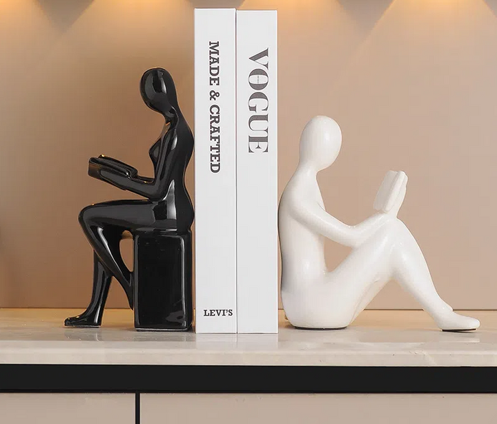 Ceramic Bookends for Modern Shelf Decor and Display