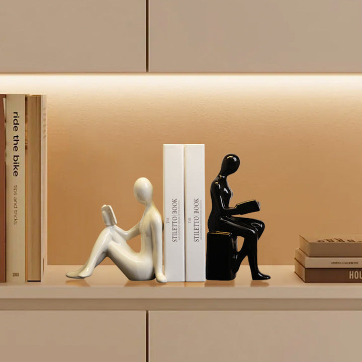 Ceramic Bookends for Modern Shelf Decor and Display