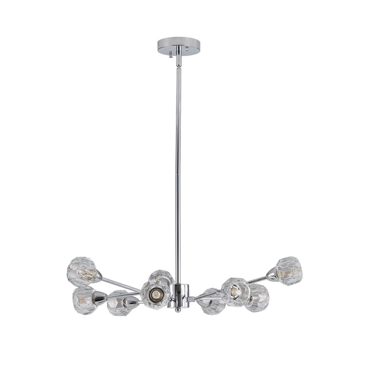 9-Light Modern Chrome Chandelier with Crystal-Style Shades